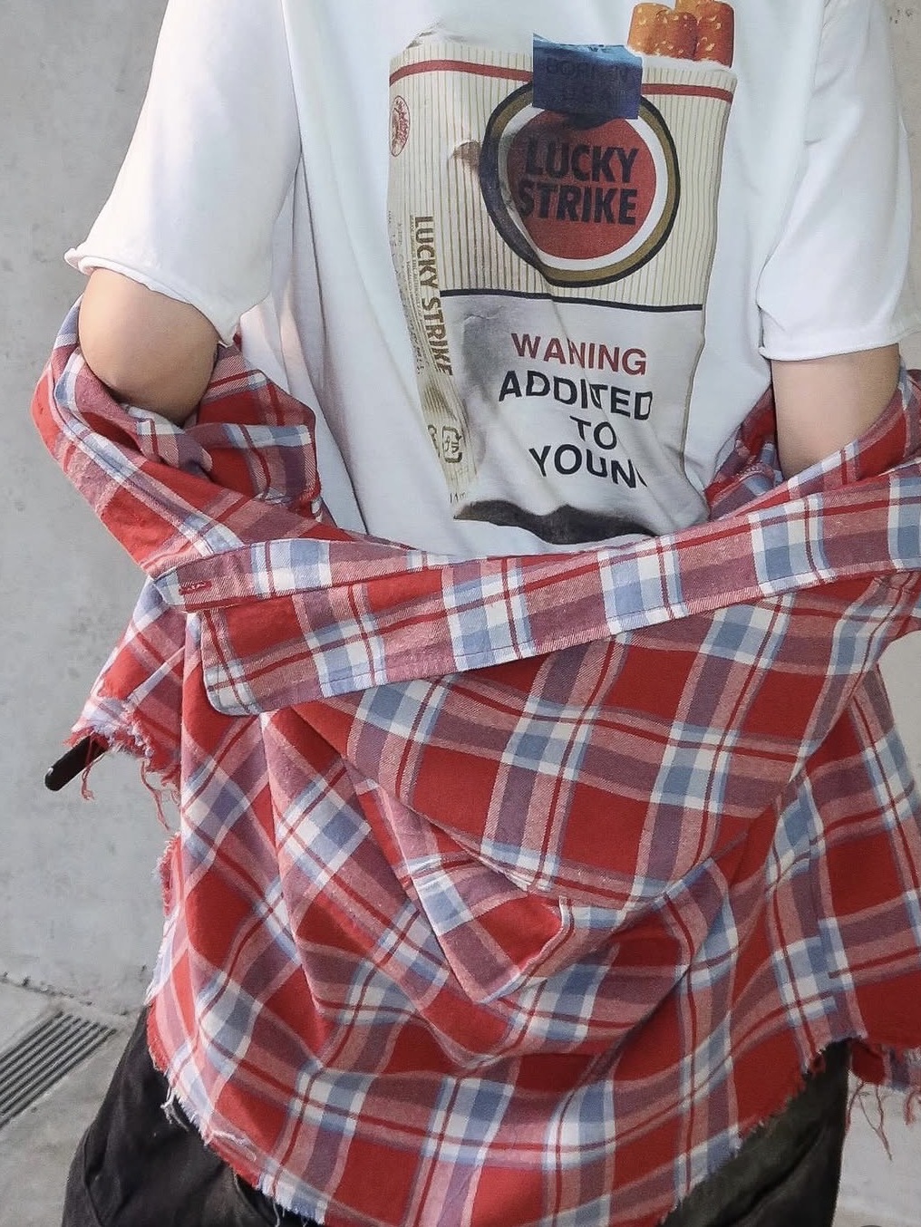 Epr. Layer Smokers T-shirt, Epr. Layer Raw-cut Washed Check Shirt 착용 스타일
