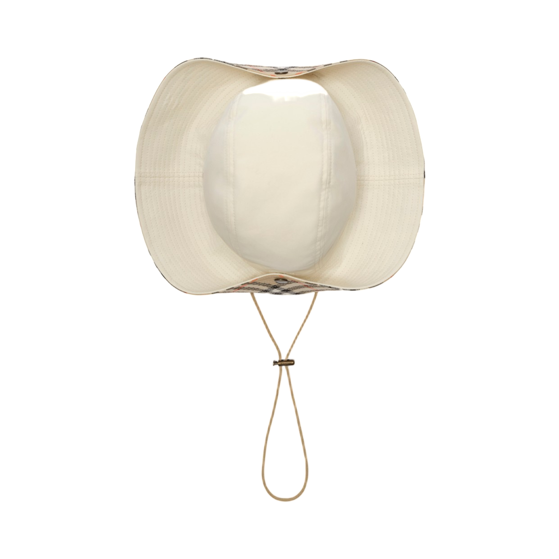 버버리 체크 브림 트로피컬 개버딘 햇 툰드라 화이트(Burberry Check Brim Tropical Gabardine Hat Tundra White) - 2