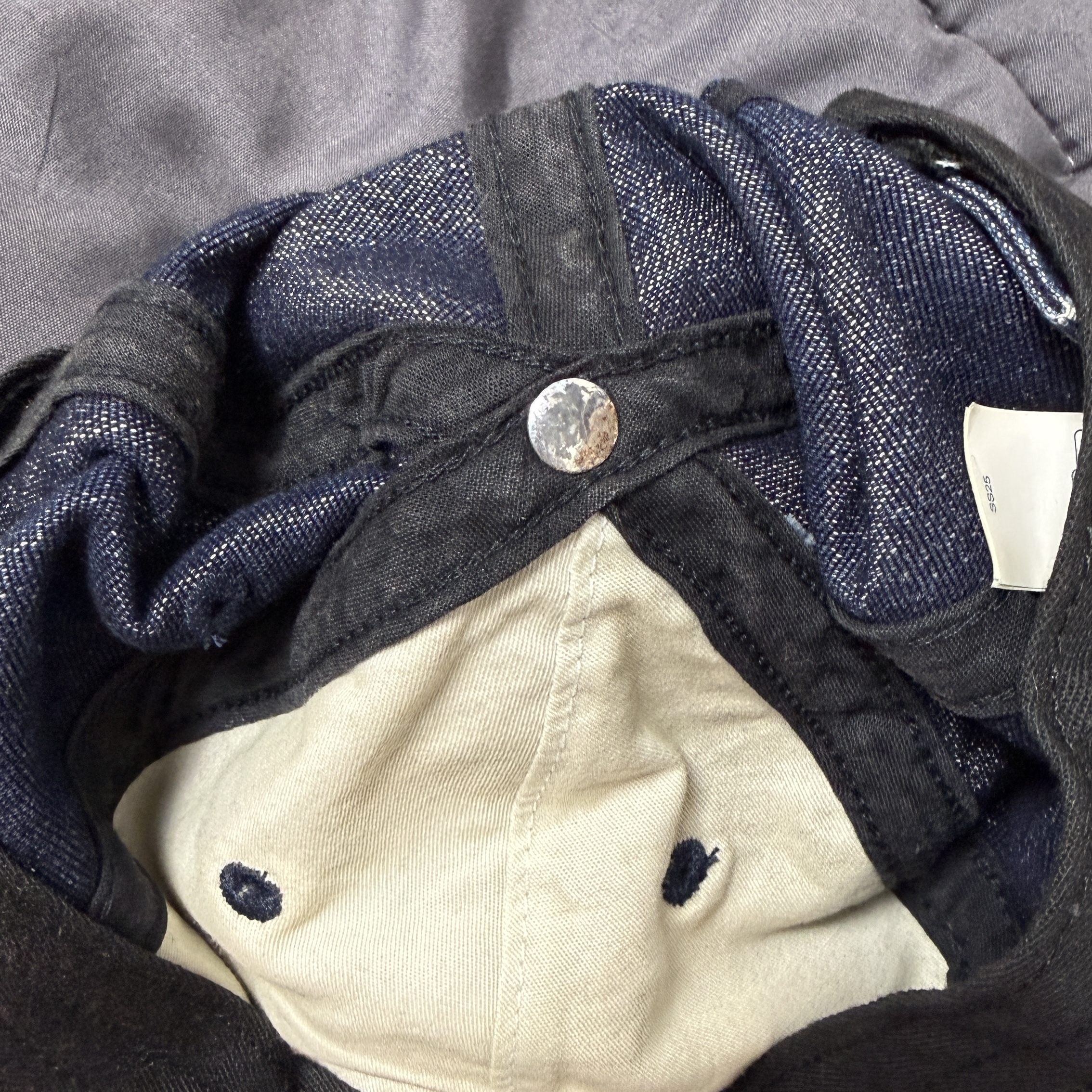 Supreme Cordura Denim S Logo 6-Panel Bleached Indigo - 25SS 착용 스타일 - 2