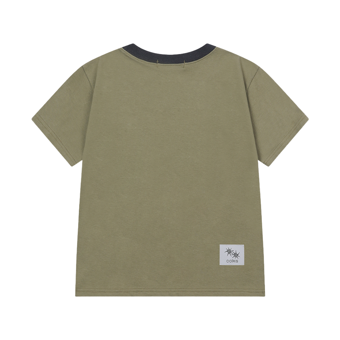 코이리스 로라 스몰 로고 배색 반팔 티 카키(Coiris Rora Small Logo Half T Khaki) - 2