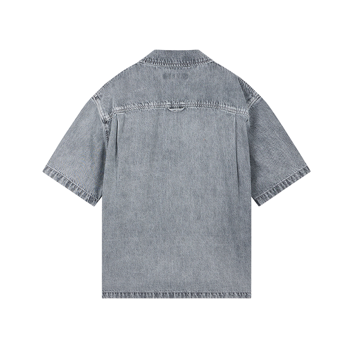 지오송지오 오픈 카라 리오셀 데님 하프 셔츠 그레이 ZI3SH321GY(ZIOSONGZIO Open Collar Lyocell Denim Half Shirt Grey) - 2