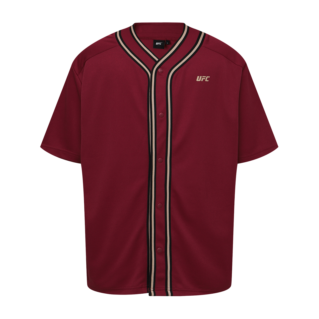 [KREAM 단독] 유에프씨 스포츠 투혼 오버핏 베이스볼 저지 다크 레드([KREAM 단독] UFC SPORT FIGHTING SPIRIT Oversized Fit Baseball Jersey Dark Red)
