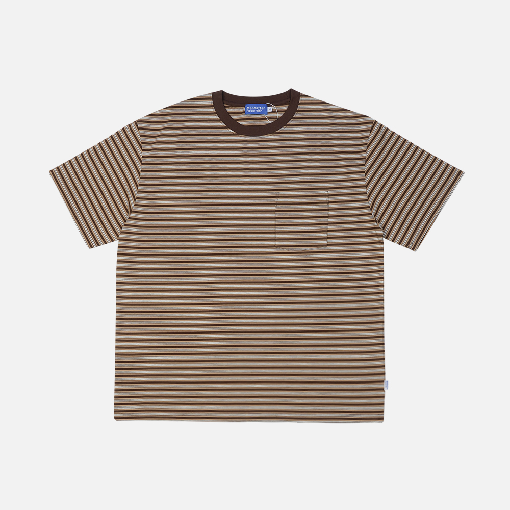 맨하탄 레코즈 포켓 보더 티 - 브라운(Manhattan Records Pocket Border Tee - Brown) - 2