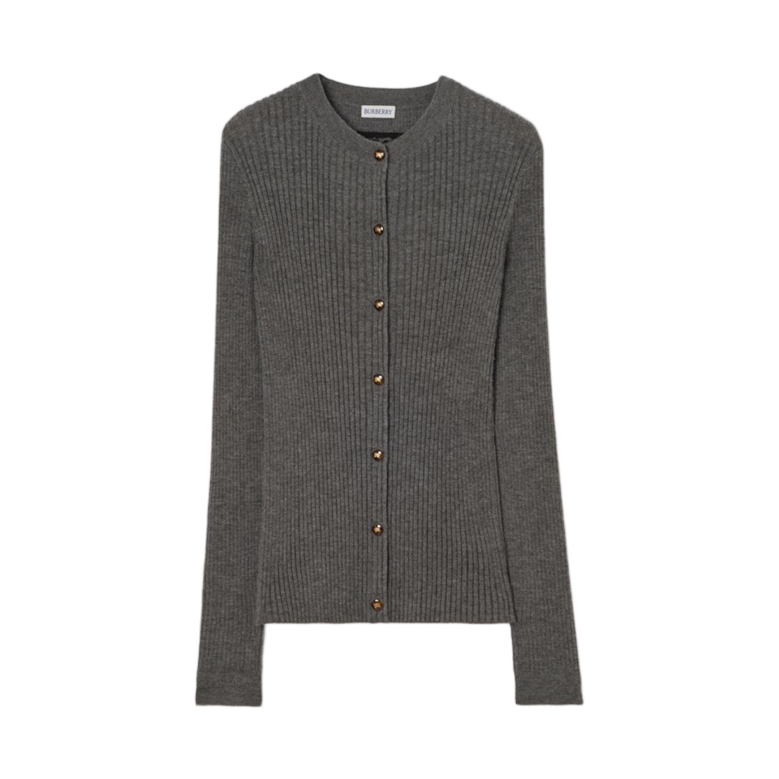 8122851 (W) Burberry Cashmere Cardigan Grey Melange