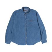 BAPE Ape Head Relaxed Fit Denim Shirts Light Indigo