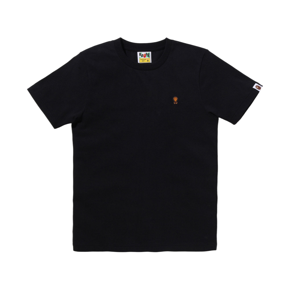 (W) 베이프 베이비 마일로 원 포인트 티셔츠 블랙((W) BAPE Baby Milo One Point T-Shirt Black)