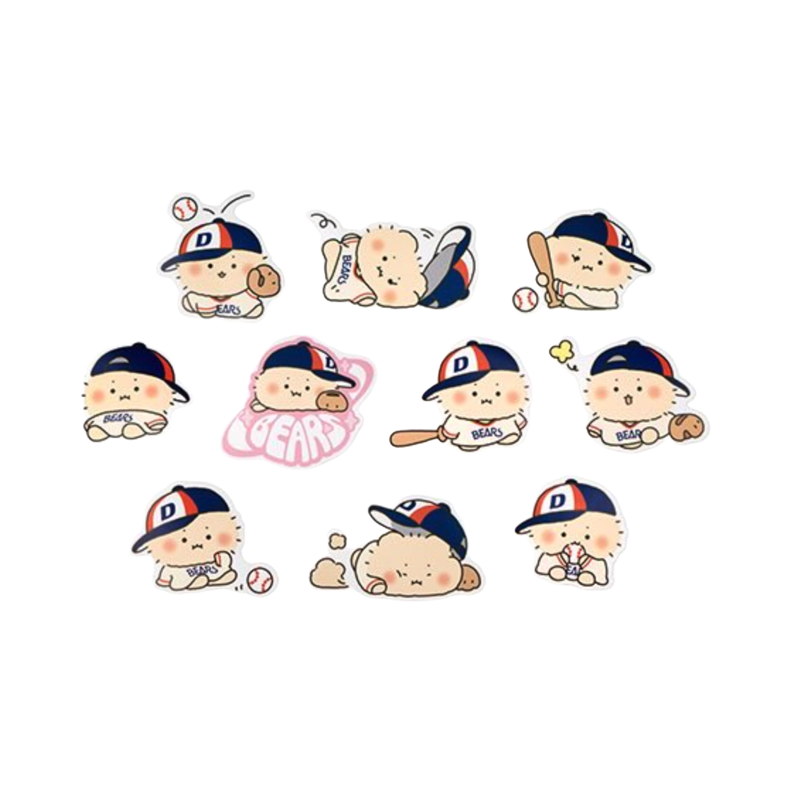 두산 베어스 x 망그러진곰 아기 망곰베어스 데코 스티커팩(Doosan Bears x Manggom Baby Manggombears Deco Sticker Pack)