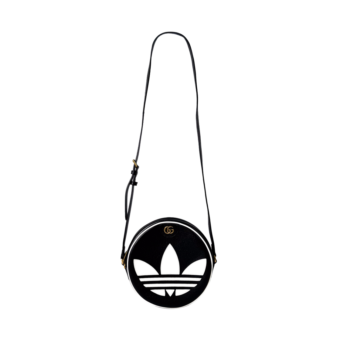 ITTVAEHQPOP6 Gucci x Adidas Ophidia Round Tambourine Shoulder Crossbody Bag Black 702626