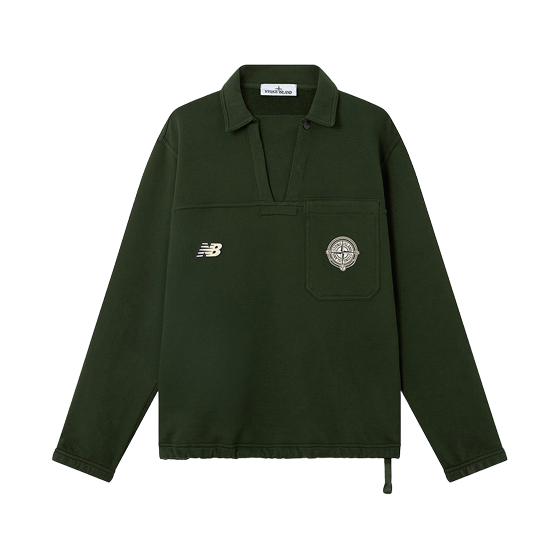 스톤 아일랜드 x 뉴발란스 6100001 폴로 스웨트셔츠 주니퍼(Stone Island x New Balance 6100001 Polo Sweatshirt Juniper) - 1