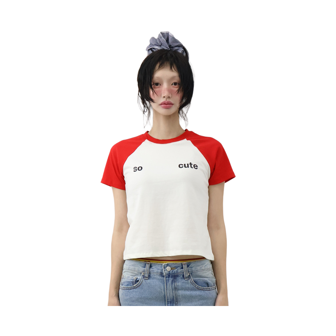 키코지 쏘 큐트 래글런 티셔츠 레드(kikozy So Cute Raglan T-shirt_Red) - 2