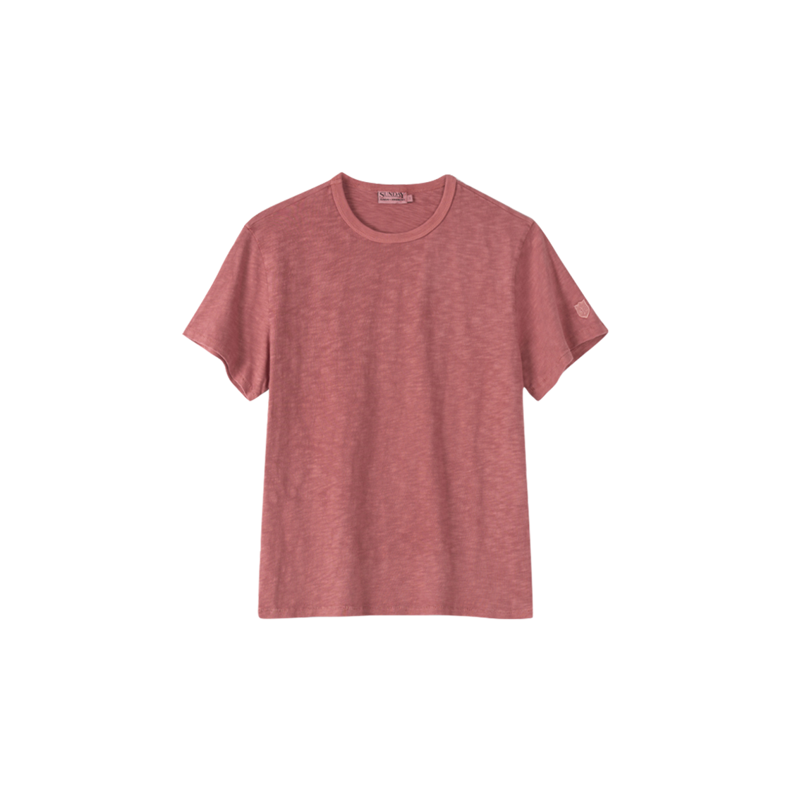 (W) 선데이세레머니 내추럴 다이드 베이직 슬럽 티 - 딥 핑크((W) SUNDAY CEREMONY Natural Dyed Basic Slub Tee - Deep Pink)
