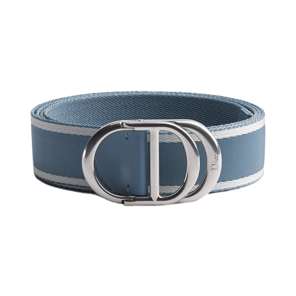 4582PDMBI-H522 Dior CD Icon Belt Nylon 35mm Myosotis Blue White