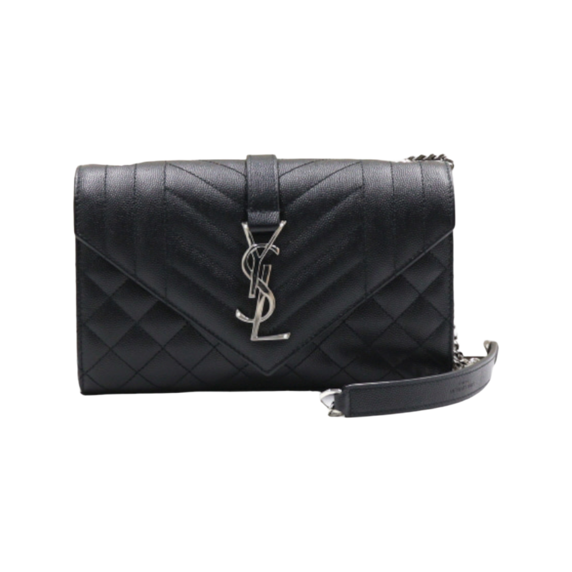ITVVVOF3EDAK Saint Laurent Monogram Quilted Envelope with Silver Chain