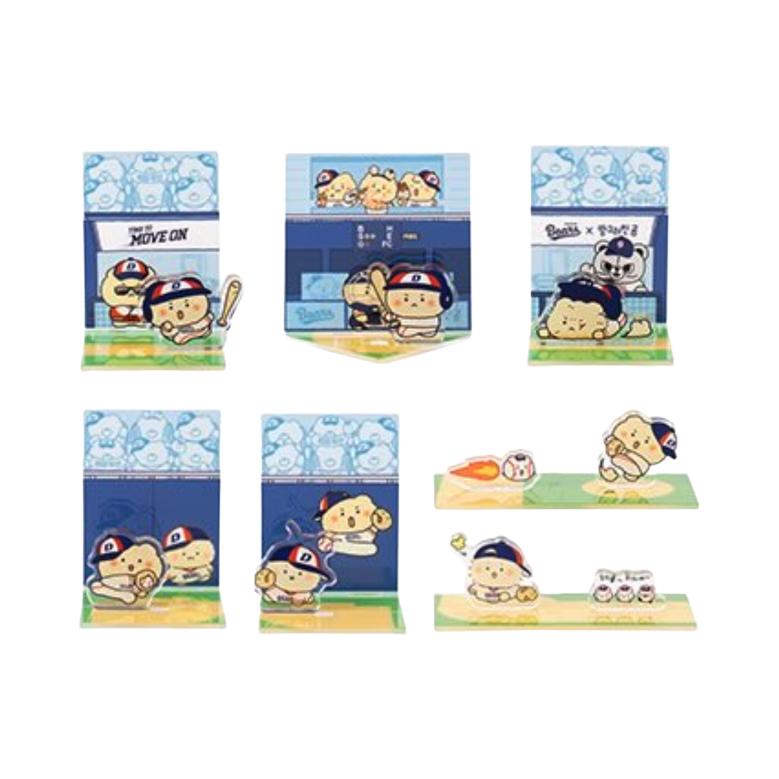 두산 베어스 x 망그러진곰 아크릴 디오라마 스탠드 미개봉 랜덤박스 (1개입)(Doosan Bears x Manggom Acrylic Diorama Stand Sealed Case (1 Blind Box)) - 1