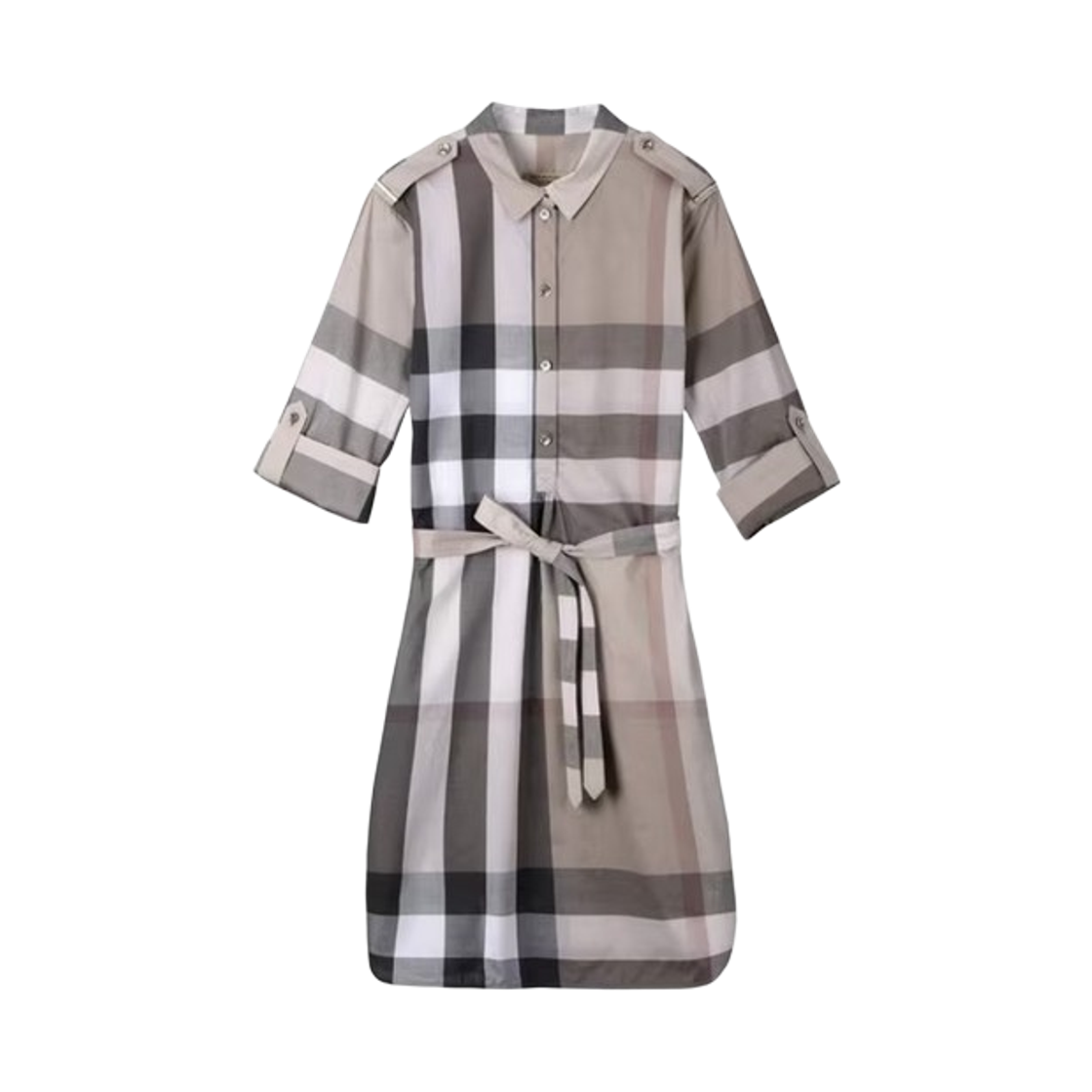 8027707 (W) Burberry Kelsy Vintage Check Dress Pale Stone