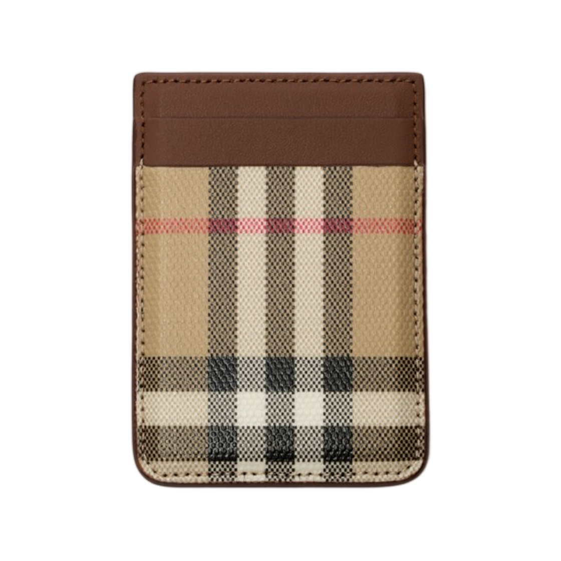 8130228 Burberry Check Magnetic Card Case Archive Beige