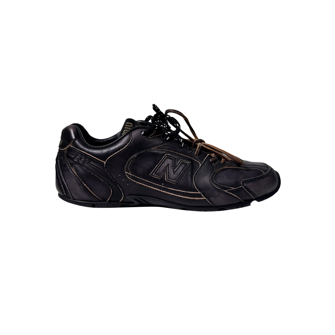 IT3J4IJFMGE3 Miu Miu x New Balance 530 SL Leather Lace Sneakers Black