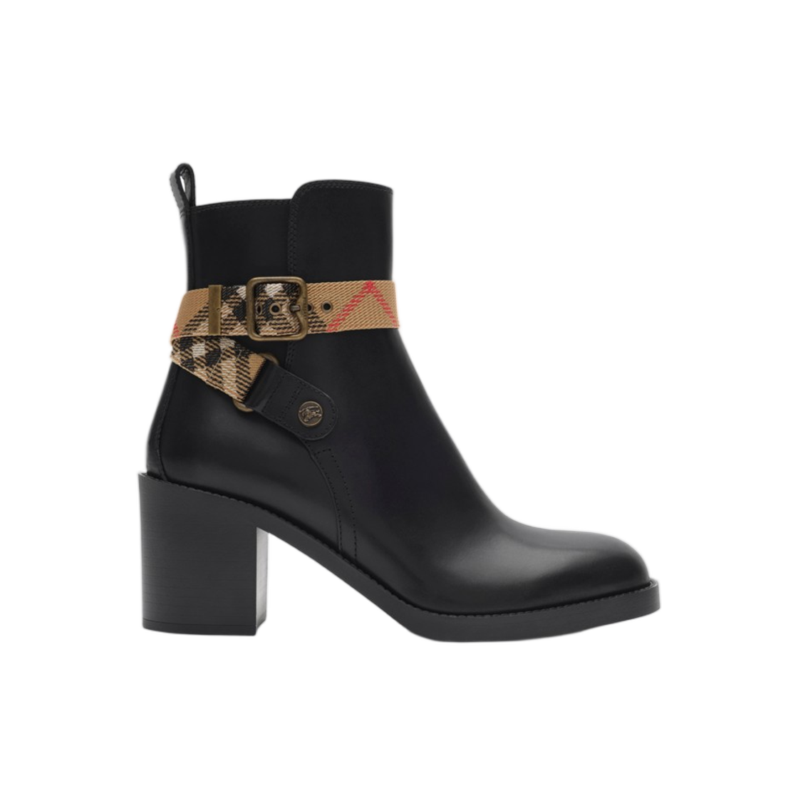 8128780 (W) Burberry Leather Huntley Heel Boots Black