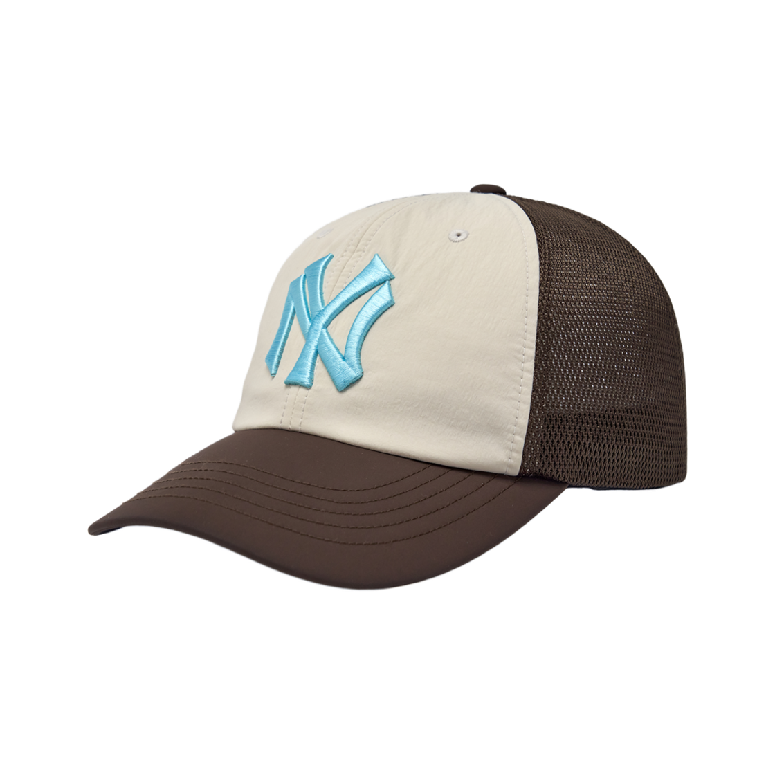 MLB 스포티브 컬러 블럭 메쉬캡 뉴욕 양키스 브라운(MLB Sportive Color Block Mesh Cap New York Yankees Brown)