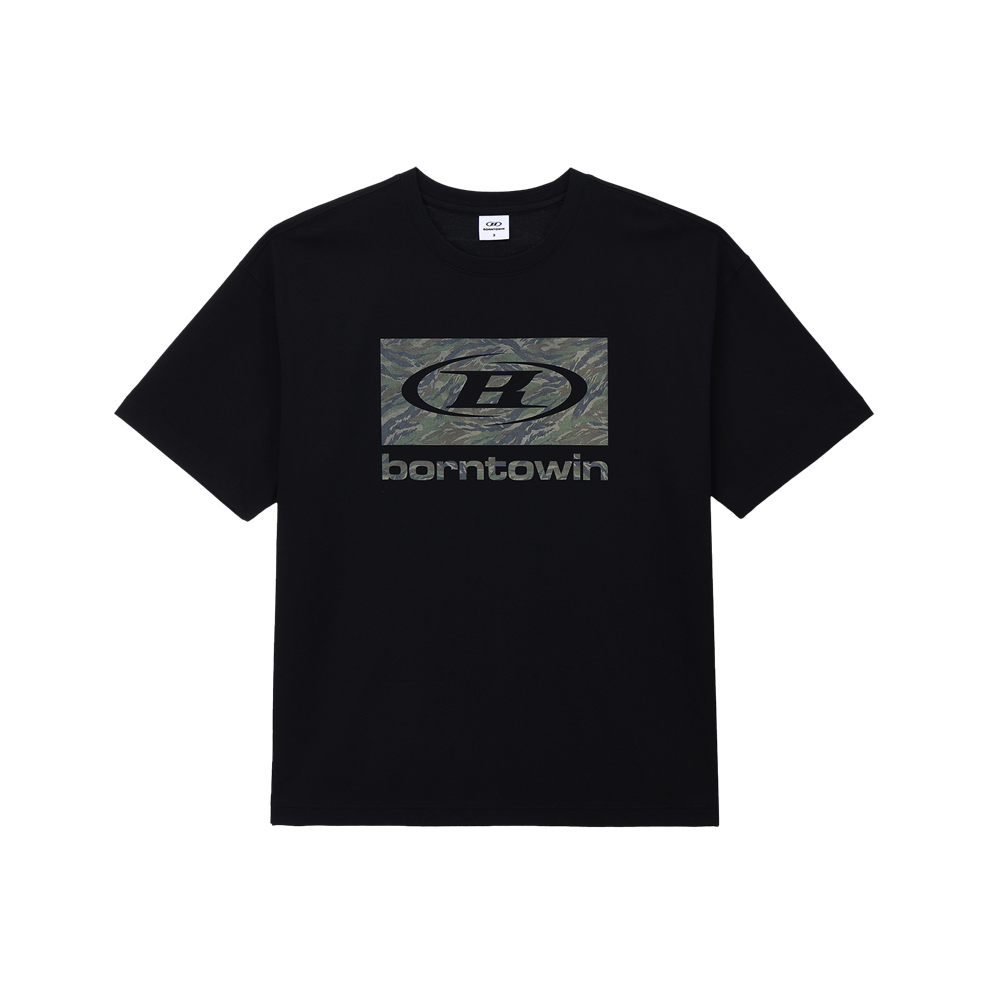 BH2MST211BK BORN TO WIN Camo Box Logo T-Shirts Black