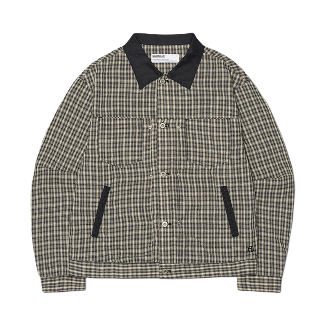 노매뉴얼 체크 트러커 자켓 워시드 블랙(NOMANUAL Check Trucker Jacket Washed Black) - 1