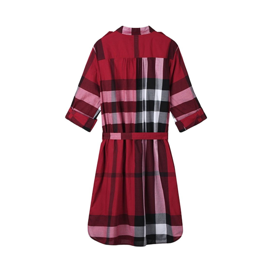 (W) 버버리 켈시 빈티지 체크 드레스 레드((W) Burberry Kelsy Vintage Check Dress Red) - 2