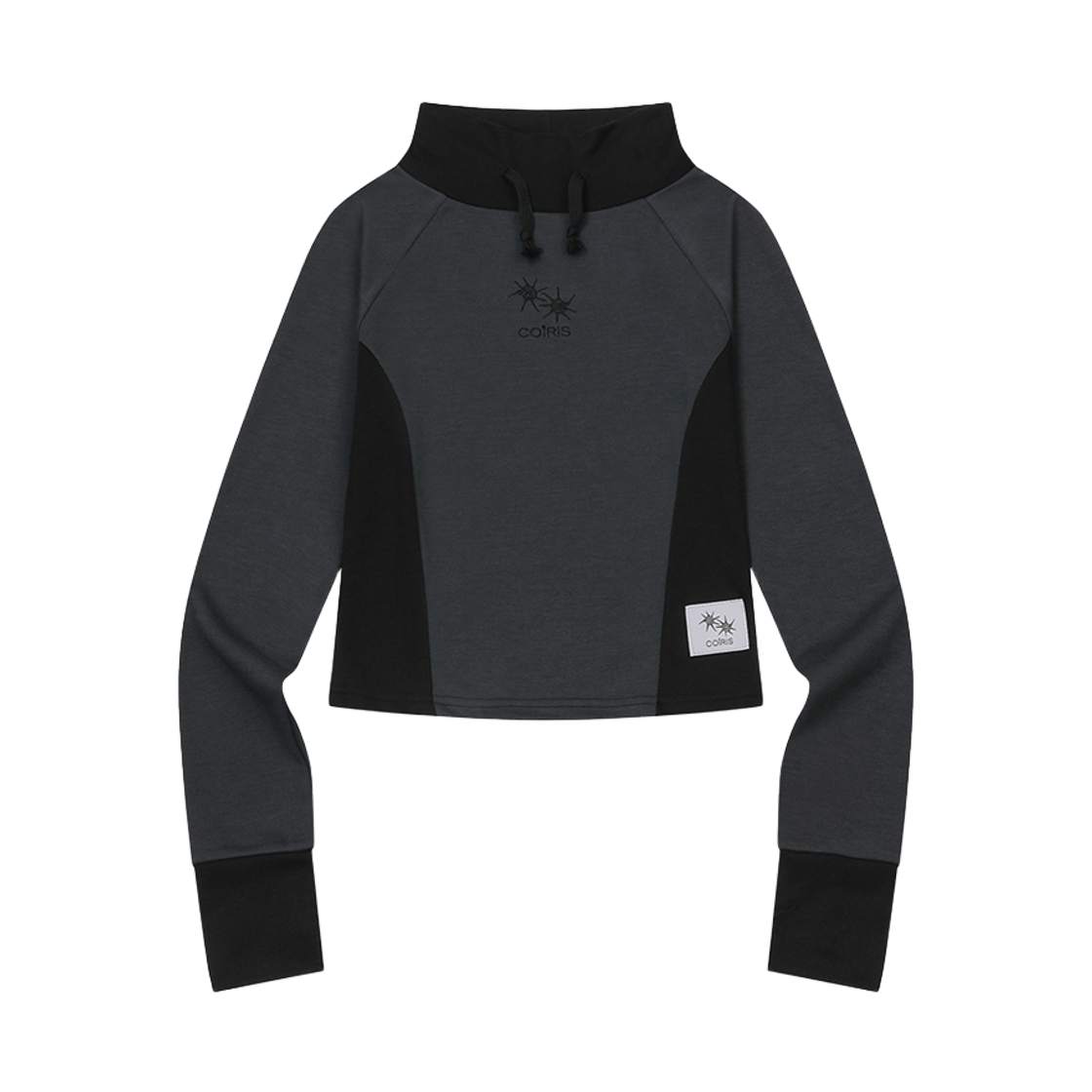 C-P00000EF Coiris Rigid High Raglan Long Sleeve T Charcoal