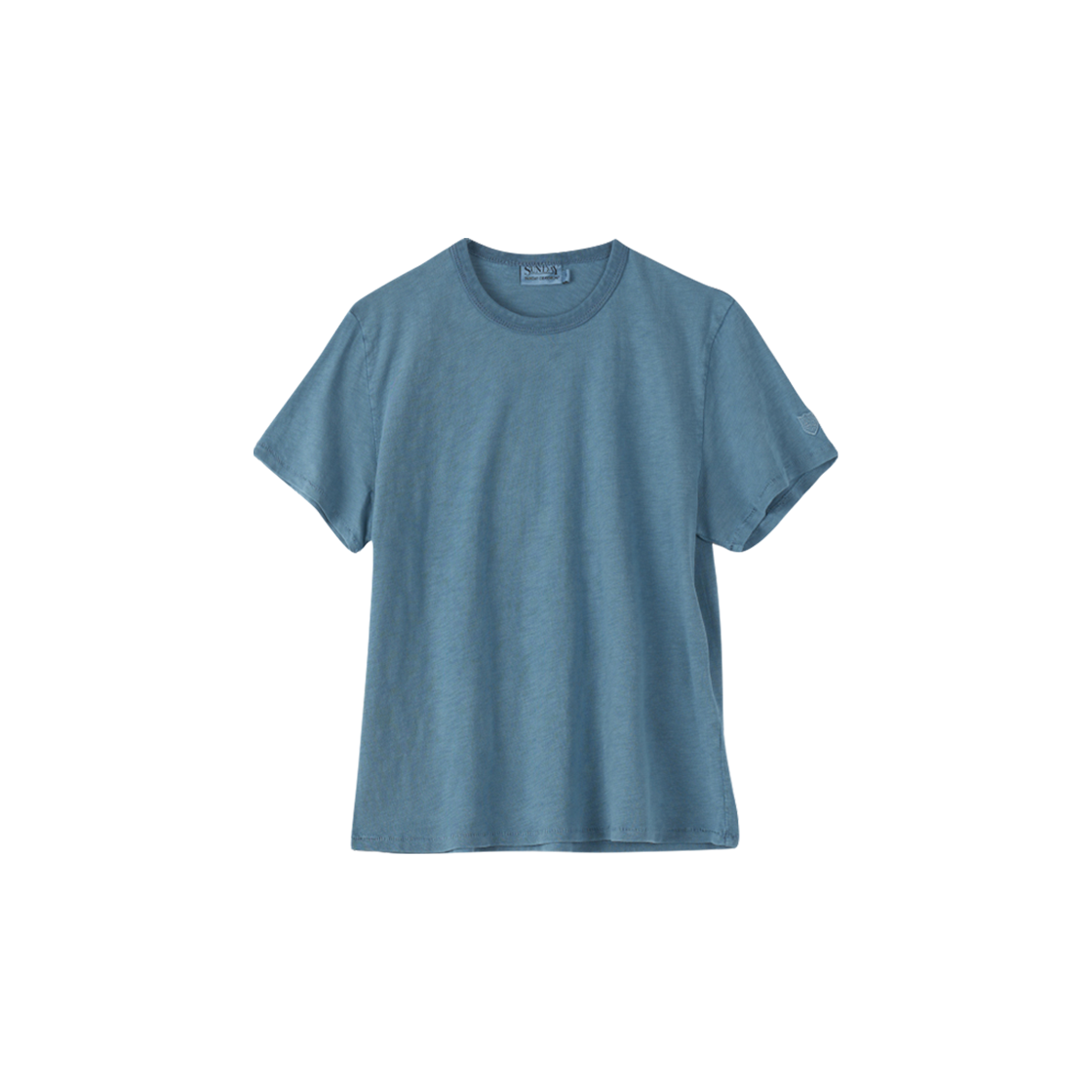 (W) 선데이세레머니 내추럴 다이드 베이직 슬럽 티 - 딥 인디고((W) SUNDAY CEREMONY Natural Dyed Basic Slub Tee - Deep Indigo)