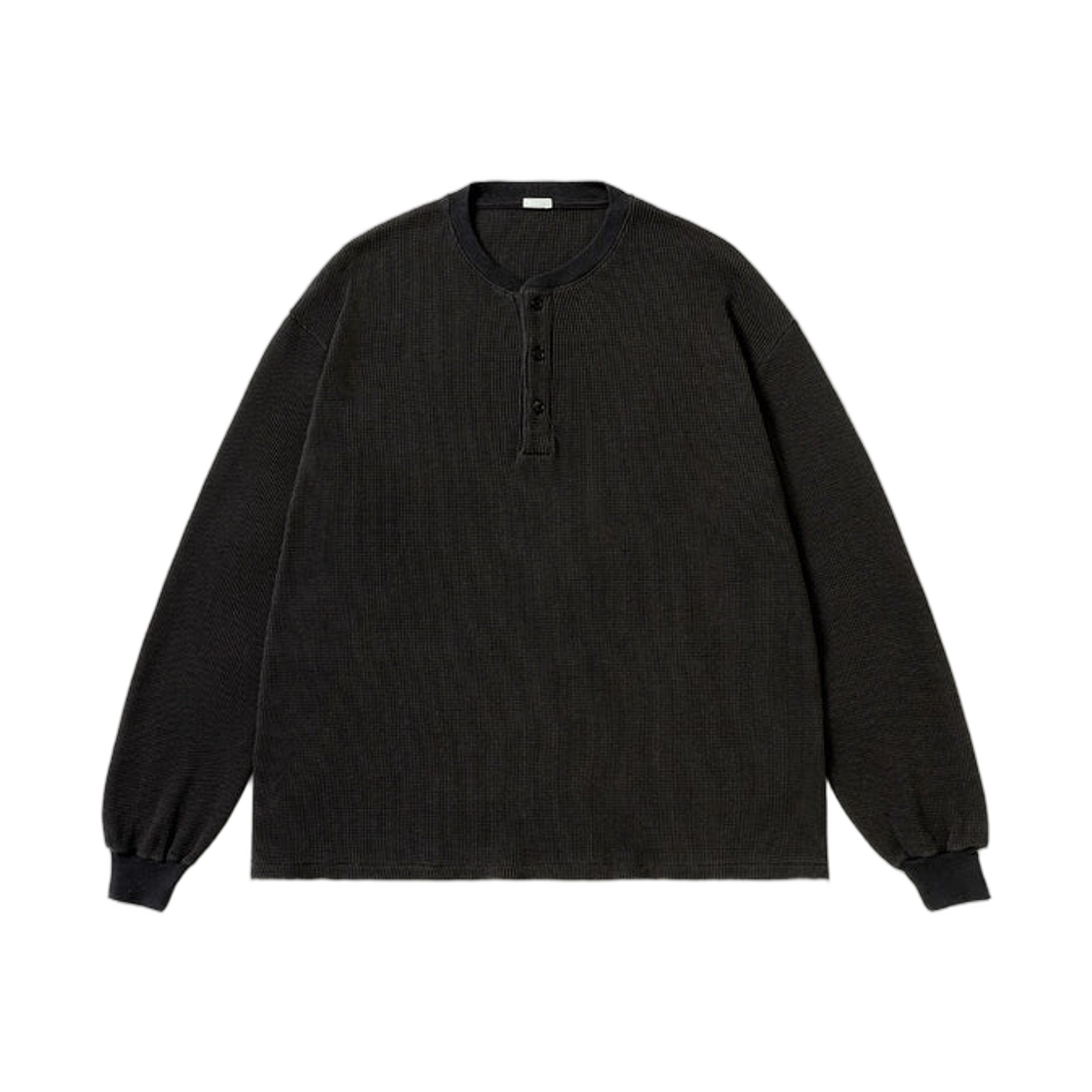 아프레쎄 캐시미어 블렌드 와플 롱슬리브 헨리 넥 셔츠 차콜 - 26FW(A.Presse Cashmere Blend Waffel L/S Henley Neck Shirts Charcoal - 26FW) - 1