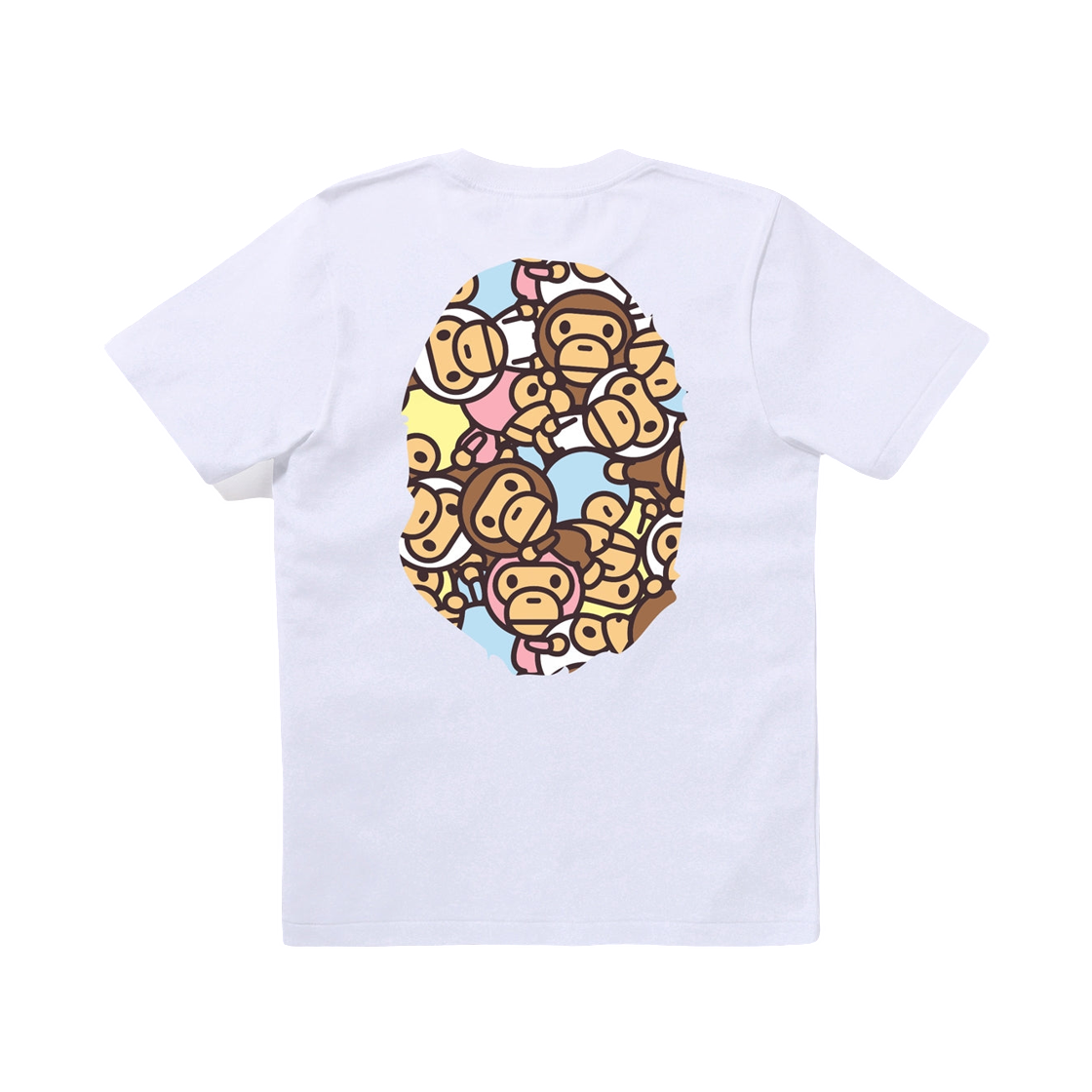 (W) 베이프 올 베이비 마일로 멀티 빅 에이프 헤드 티셔츠 화이트((W) BAPE All Baby Milo Multi Big Ape Head T-Shirt White) - 2