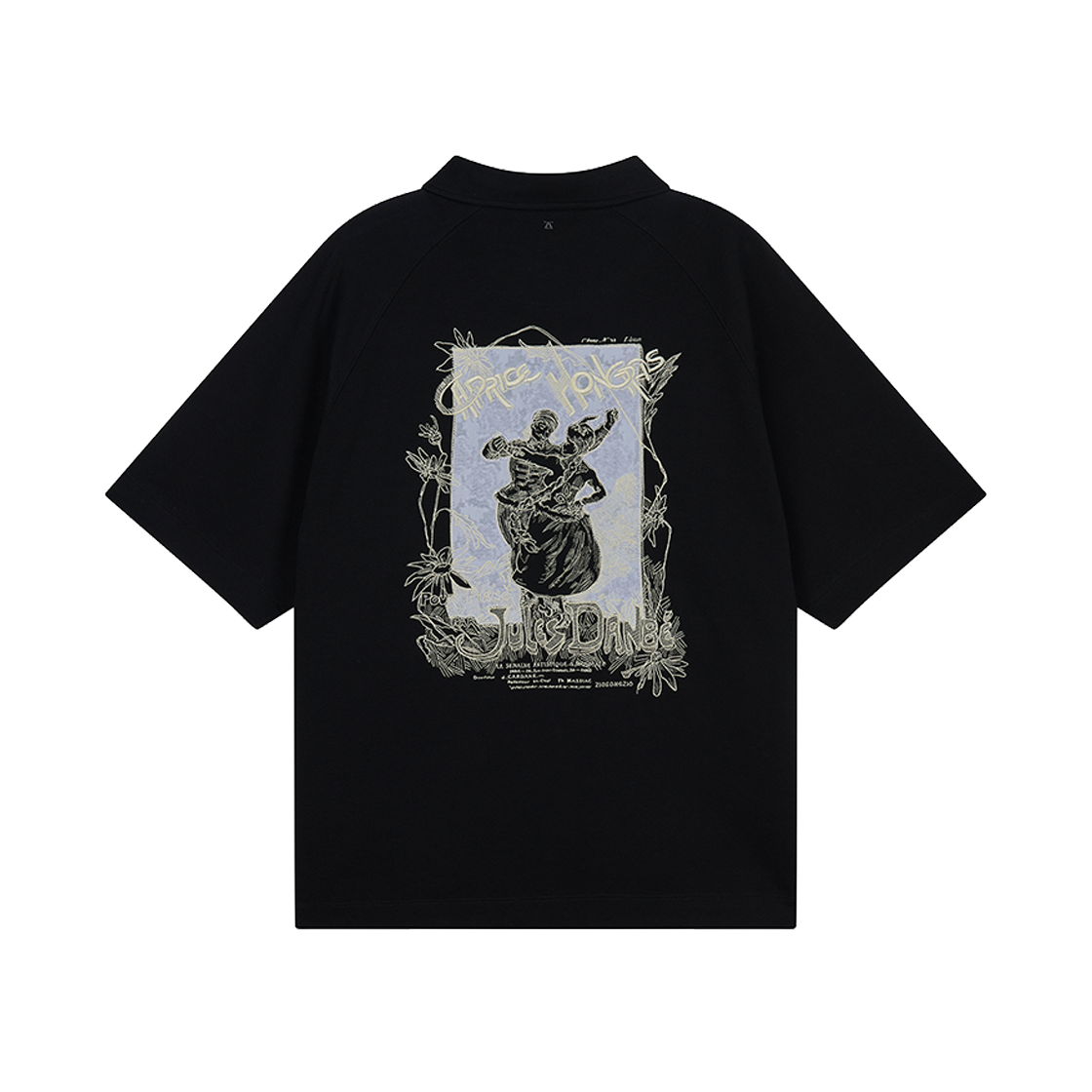 지오송지오 카프리스 아트워크 카라 티셔츠 블랙 ZI3TS377BK(ZIOSONGZIO Caprice Artwork Collared T Shirt) - 1