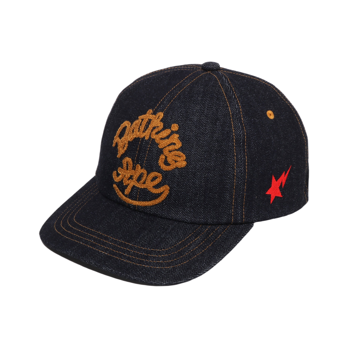 - BAPE Logo Washed Denim Cap Indigo