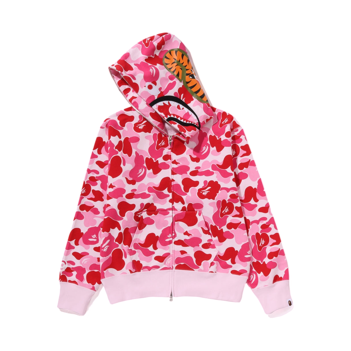 (W) 베이프 ABC 카모 샤크 풀 집 후드 핑크((W) BAPE ABC Camo Shark Full Zip Hoodie Pink) - 2