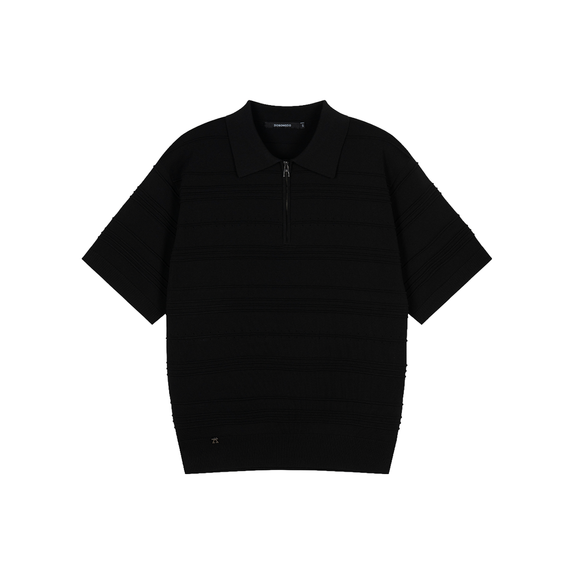 지오송지오 멀티 텍스쳐 하프 집업 니트 블랙 ZI3KT311BK(ZIOSONGZIO Multi Texture Half Zip Up Knit Black)