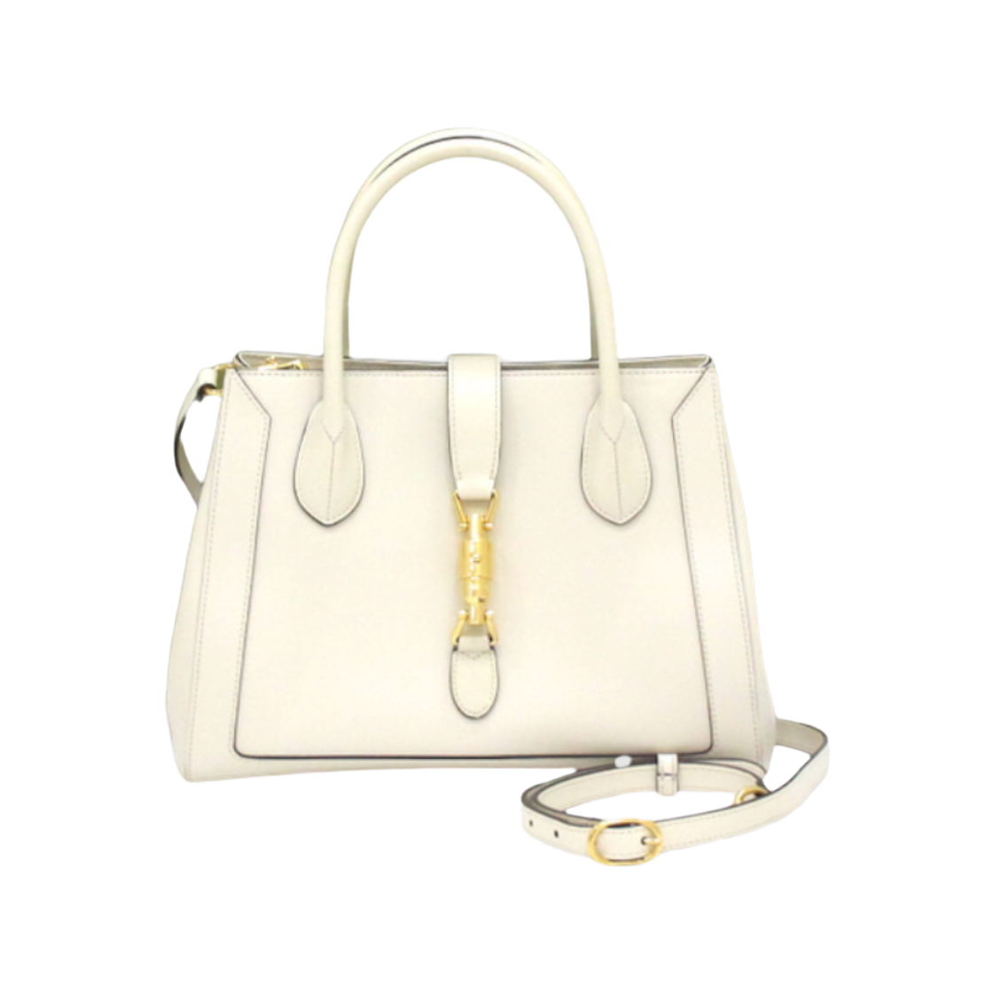 IT682J8KNRCE Gucci 1961 Jackie Medium White Leather Tote and Shoulder Bag