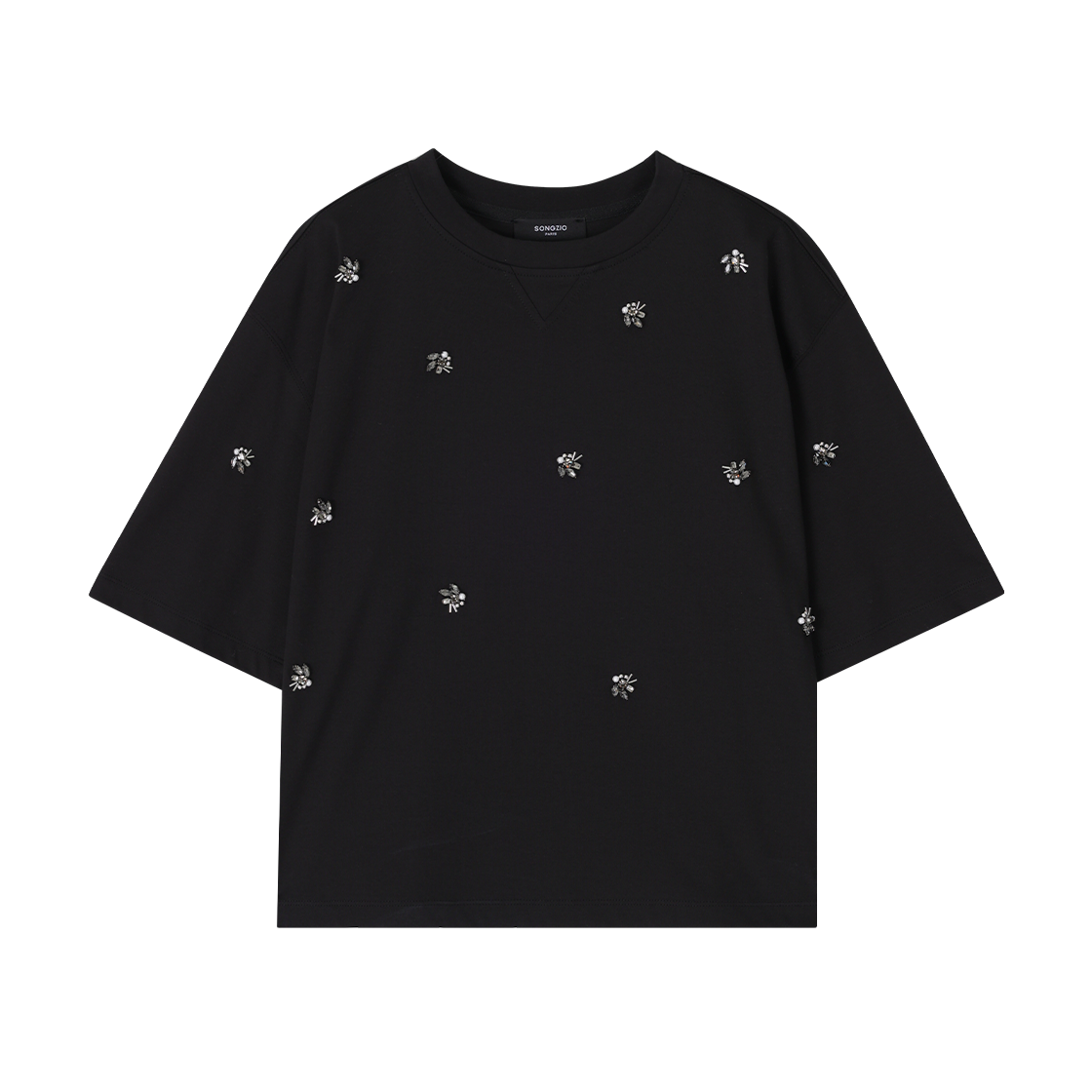 WI3TS316BK (W) SONGZIO Papillon Crop T Shirt Black