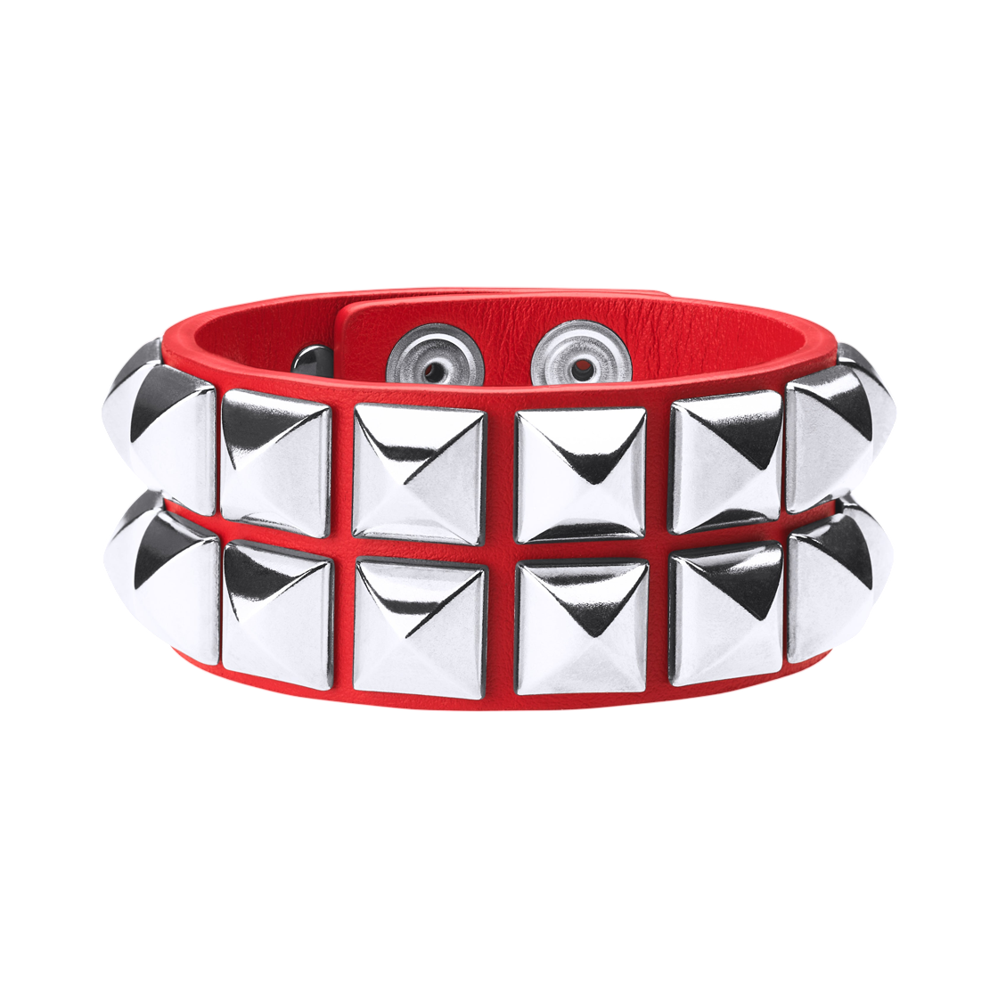 - Supreme Studded Leather Bracelet Red - 26SS