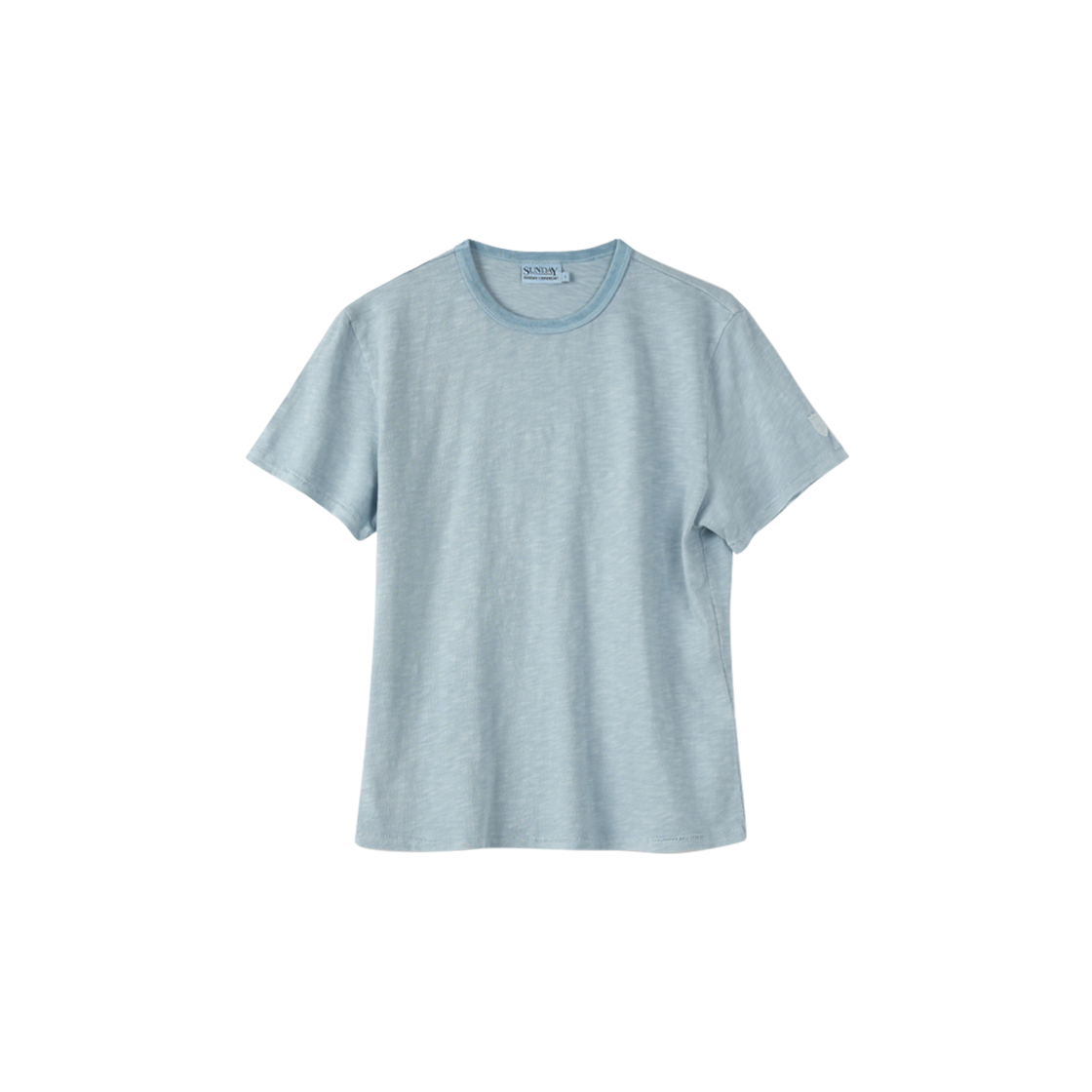 (W) 선데이세레머니 내추럴 다이드 베이직 슬럽 티 - 애쉬 인디고((W) SUNDAY CEREMONY Natural Dyed Basic Slub Tee - Ash Indigo)
