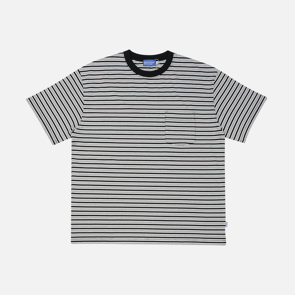 맨하탄 레코즈 포켓 보더 티 - 블랙(Manhattan Records Pocket Border Tee - Black) - 2