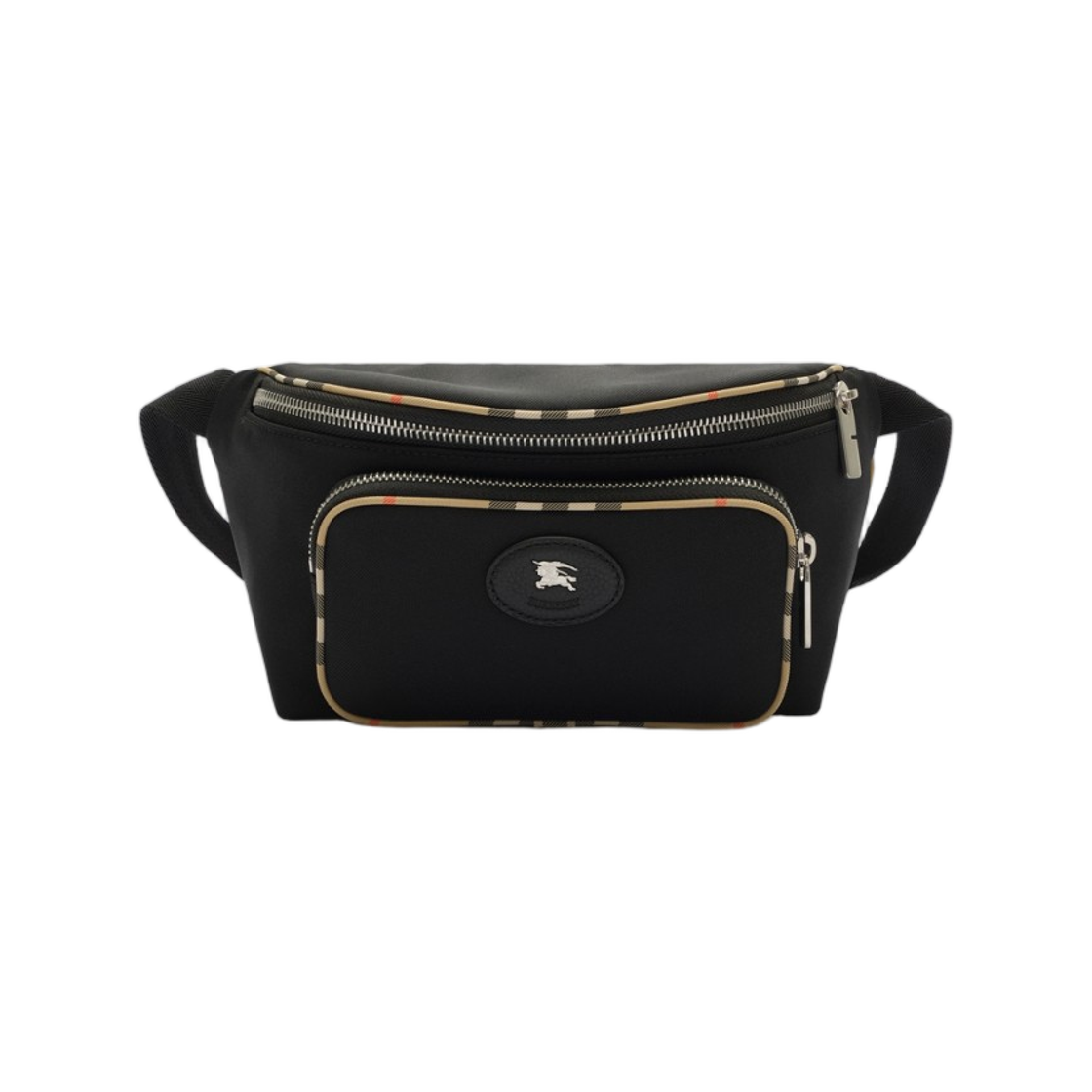 8127568 Burberry Check Trim Belt Bag Black