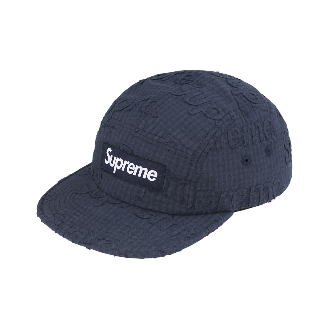 슈프림 모노그램 깅엄 캠프캡 네이비 - 26SS(Supreme Monogram Gingham Camp Cap Navy - 26SS) - 1