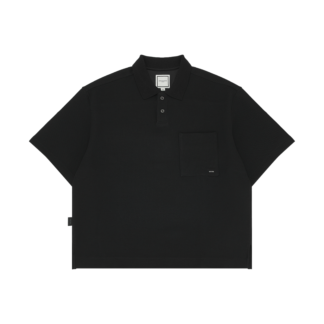 우영미 텍스처 폴로 티셔츠 블랙 - 26SS(Wooyoungmi Texture Polo T-Shirt Black - 26SS)