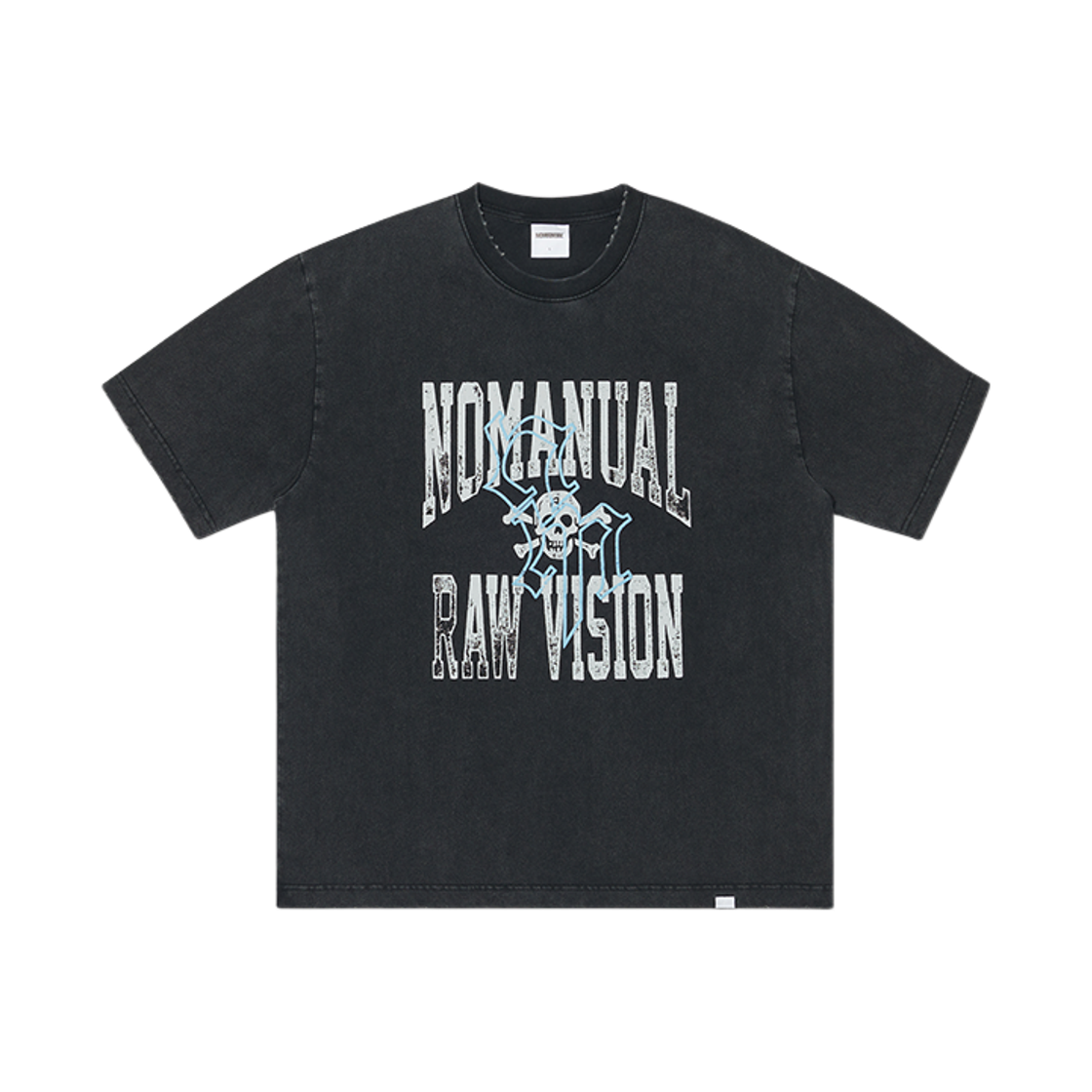 NMSS62TS21WBK NOMANUAL NM Skull T-Shirt Washed Black
