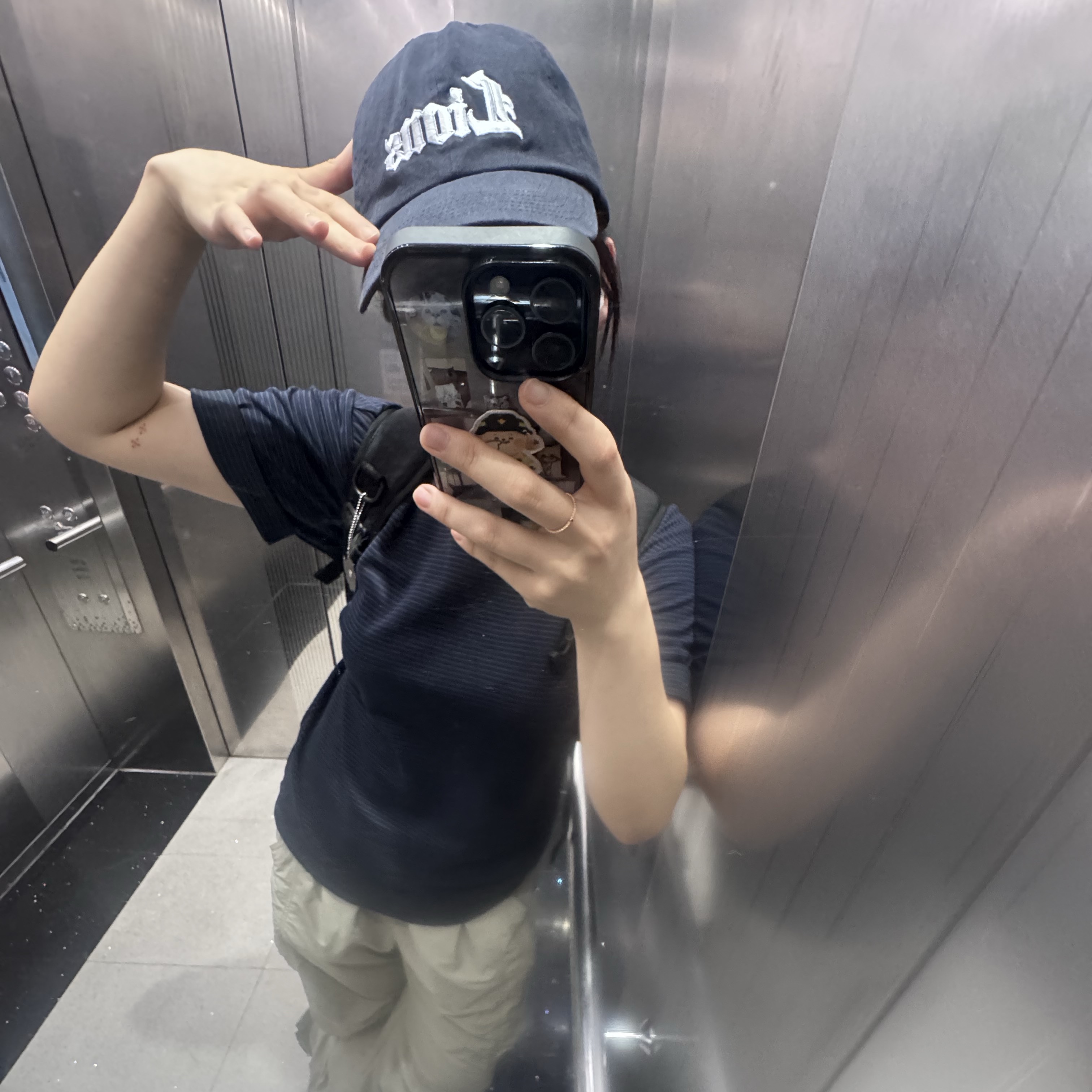 Sansan Gear x Samsung Lions Cap Navy 착용 스타일 - 1