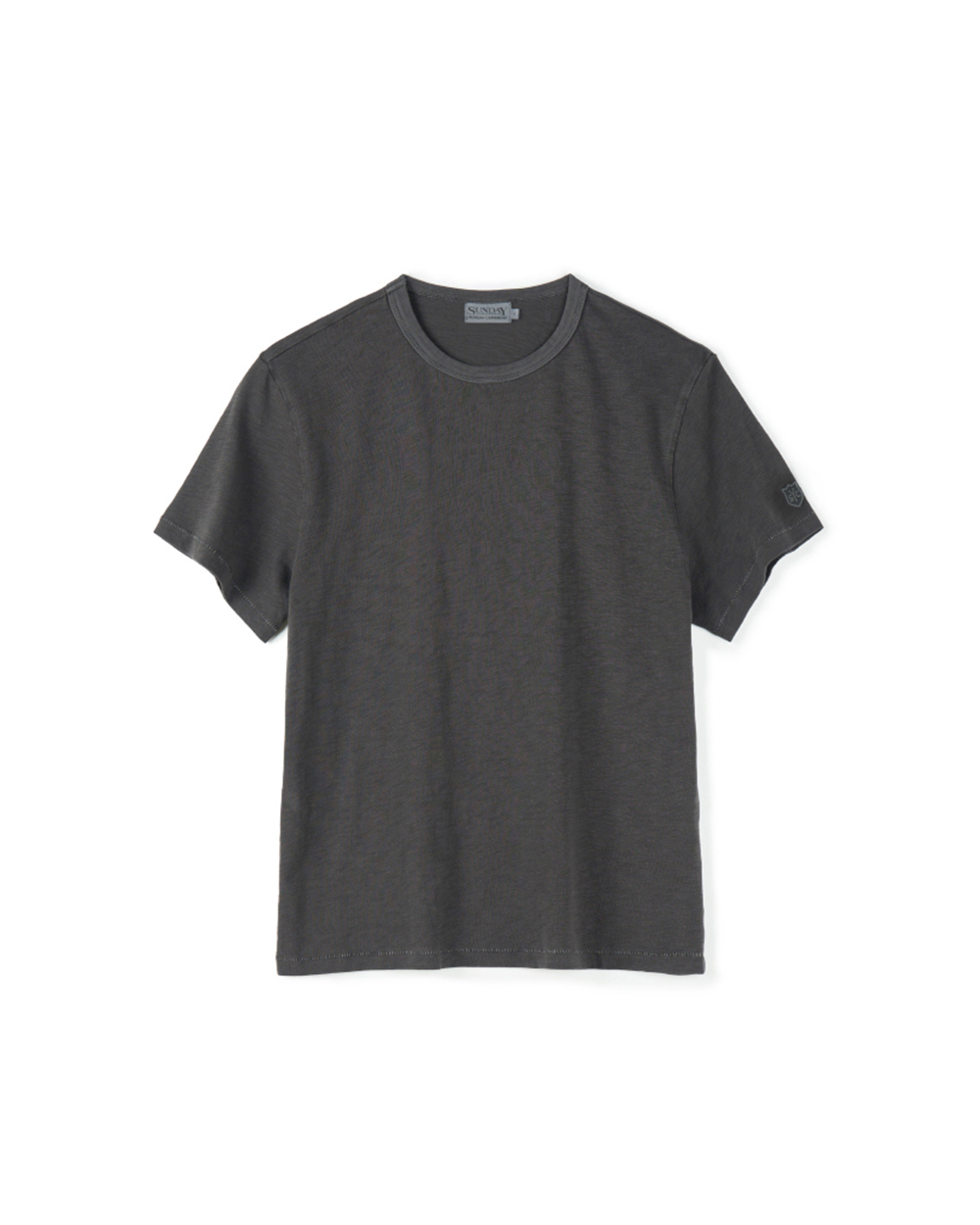 [예약 배송] (W) 선데이세레머니 내추럴 다이드 베이직 슬럽 티 - 애쉬 차콜([예약 배송] (W) SUNDAY CEREMONY Natural Dyed Basic Slub Tee - Ash Charcoal) - 3