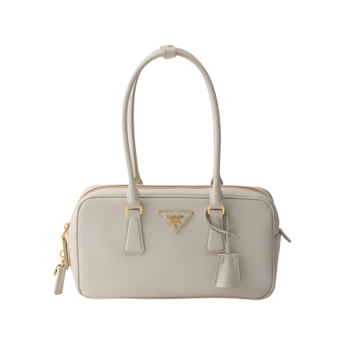 1BB130-NZV-F0K74 Prada Small Saffiano Leather Top-Handle Bag Chalk White