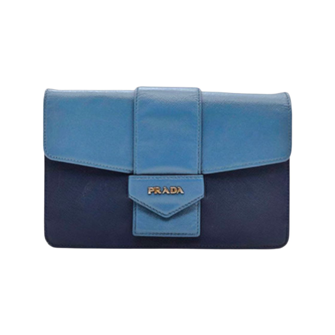 IT52QO8MDHWE Prada Saffiano Bi-Color Flap Crossbody Bag (1M1408) L406353