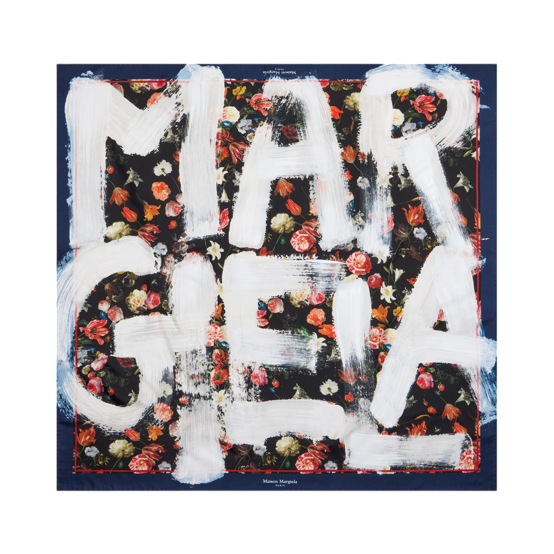 메종 마르지엘라 프린티드 실크 스카프 블랙(Maison Margiela Printed Silk Scarf Black)