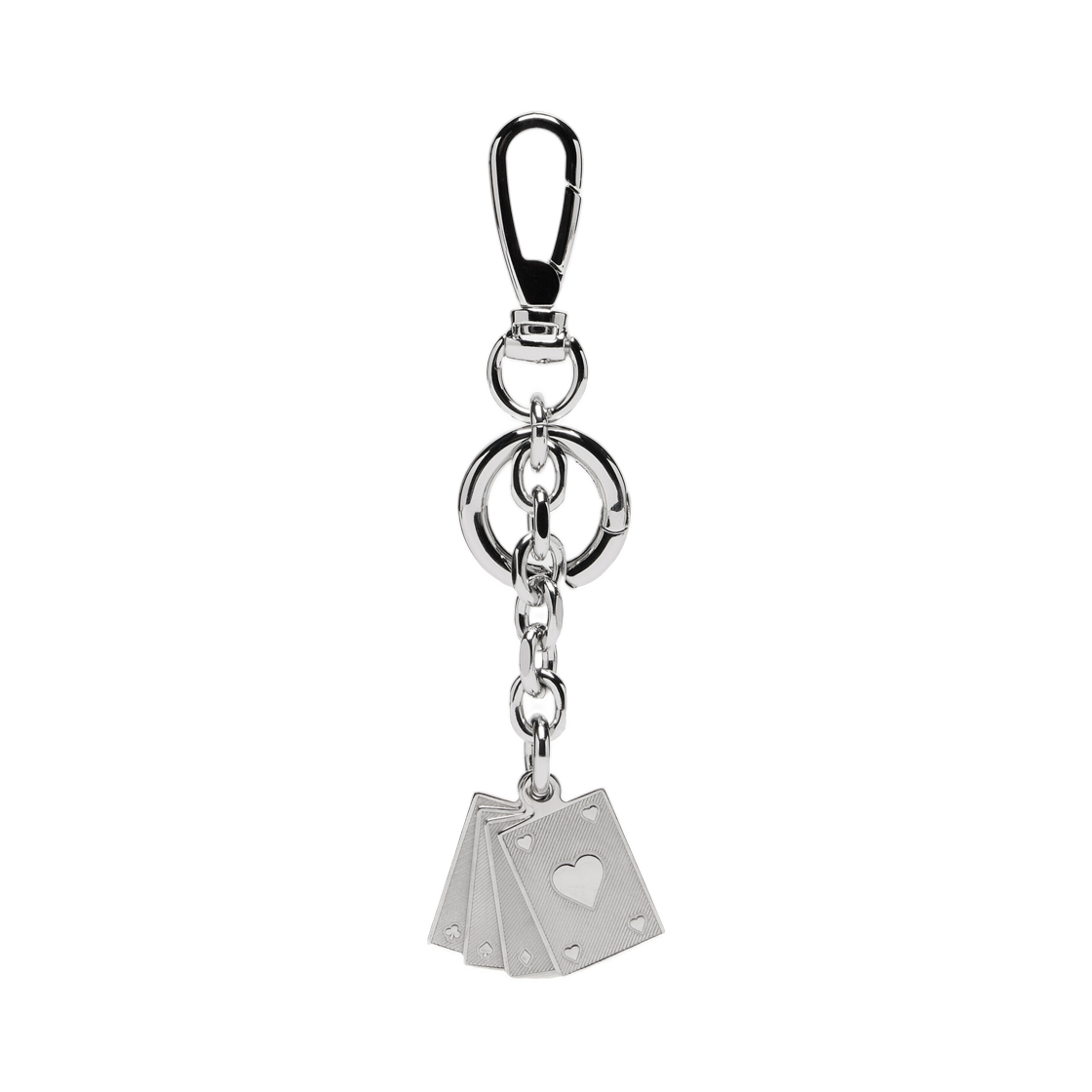 SA1UA0021P8834H7161 Maison Margiela Cards Keyring Polished Palladio