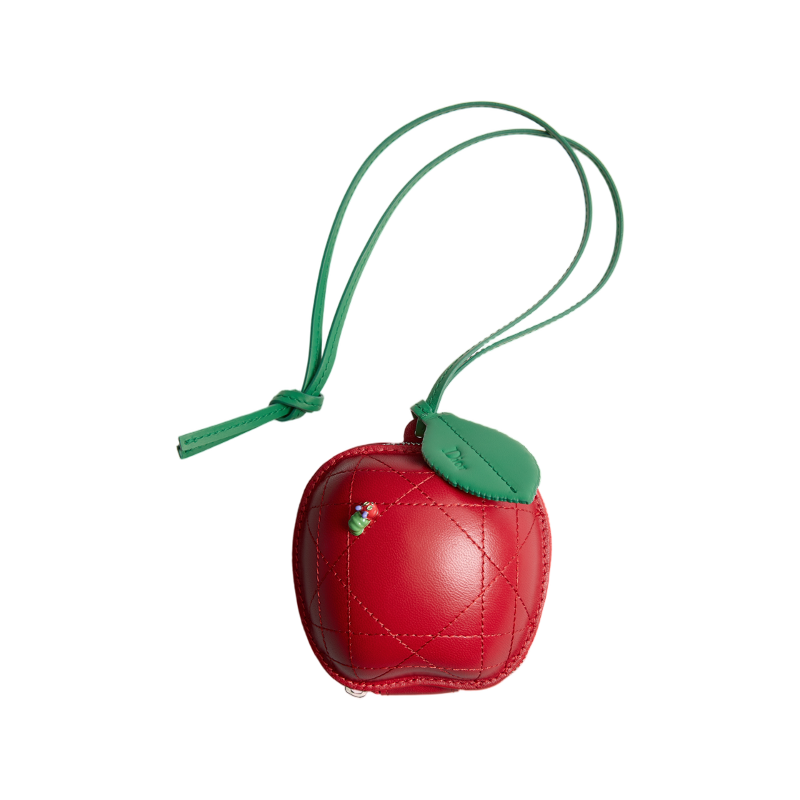 2ESKH656GUA-H01E Dior Cord Apple Pouch Small Cannage Lambskin Red Green